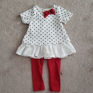 Red and white polka-dot marched set